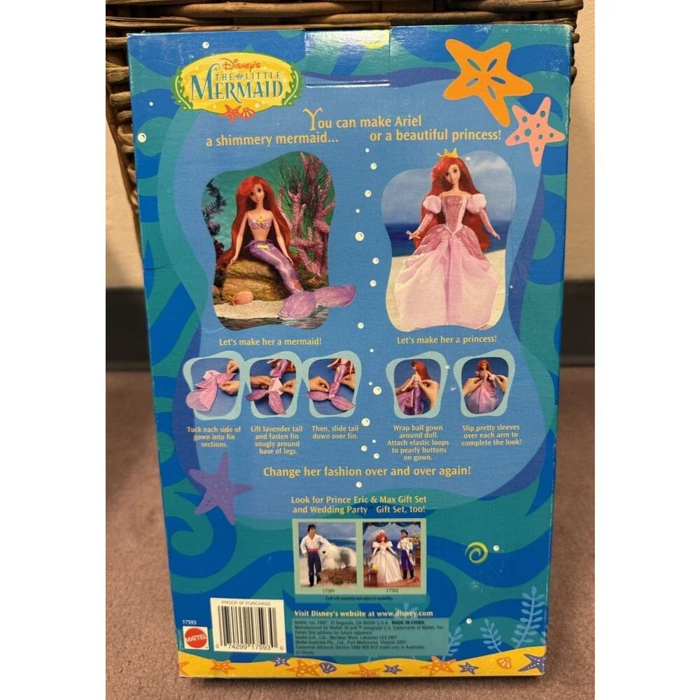 Disney Little Mermaid Princess Mermaid Ariel Doll NEW VINTAGE RARE 1997 Toy